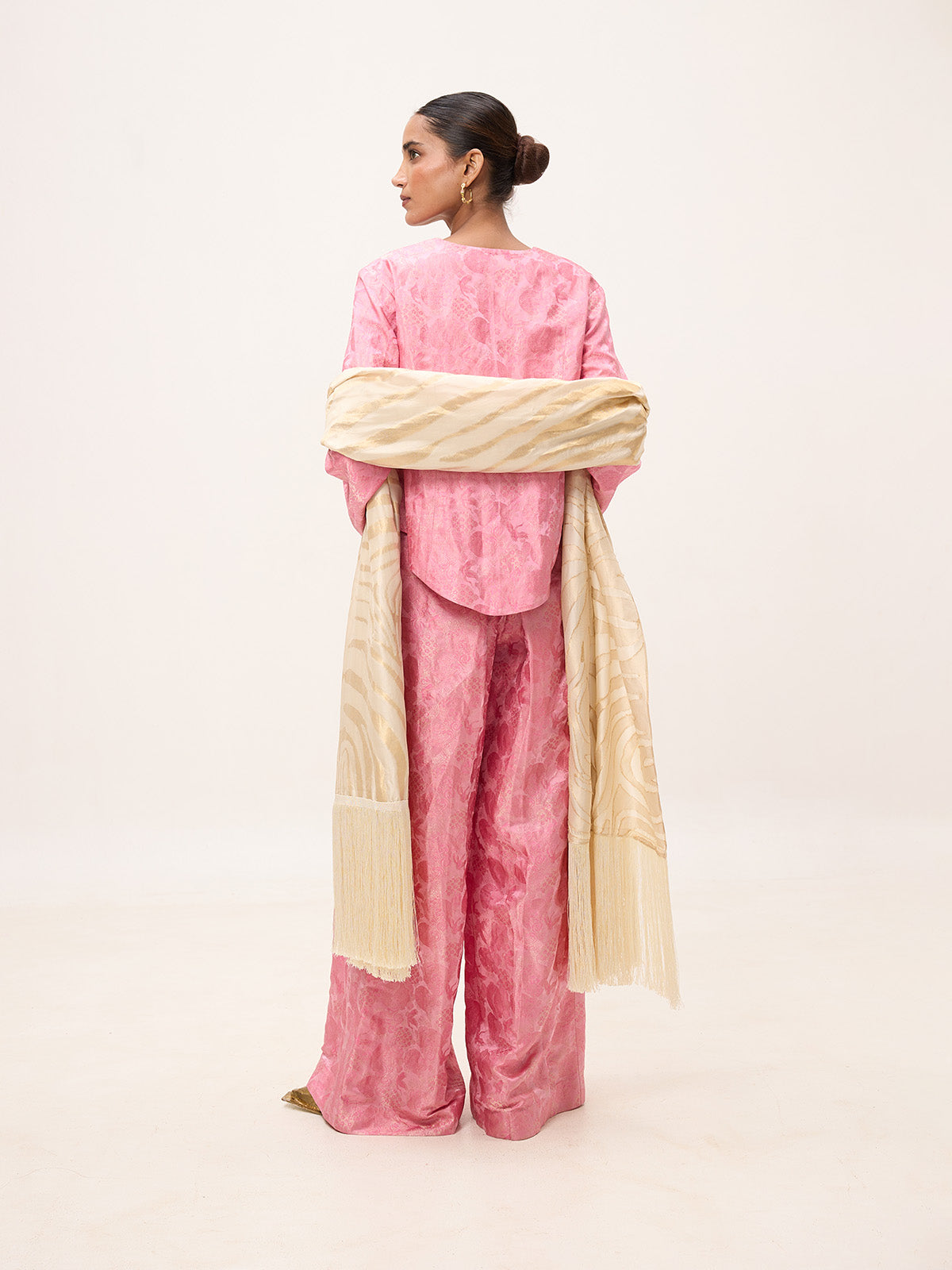 Handwoven Off-White Silk Scarf