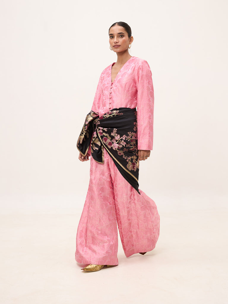 Handwoven Black Silk Banarasi Fabric