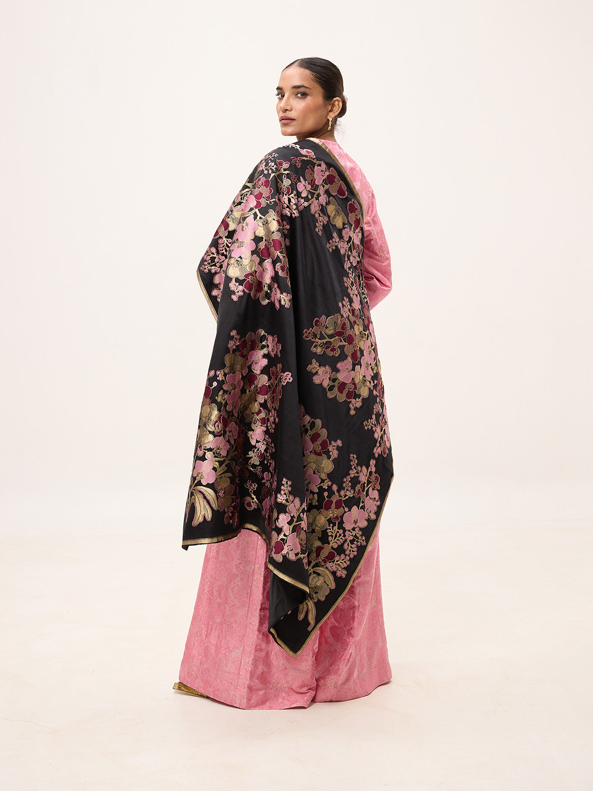 Handwoven Black Silk Banarasi Fabric