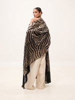 Handwoven Black & Silver Silk Scarf