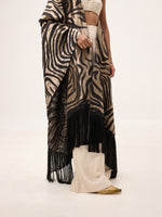 Handwoven Black & Silver Silk Scarf