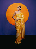Handwoven Marigold Orange Georgette Saree