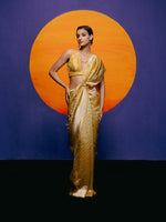 Handwoven Crispy Gold Tissue Saree