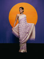 Handwoven Amethyst Purple Georgette Saree
