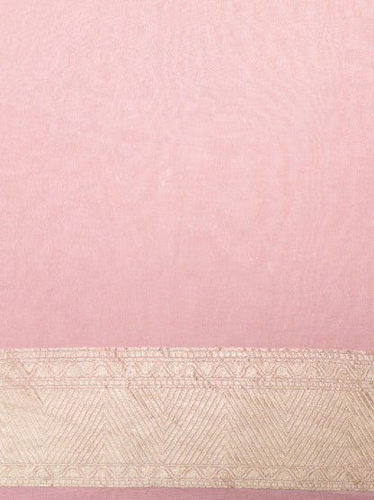 Handwoven Dusty Pink Georgette Saree