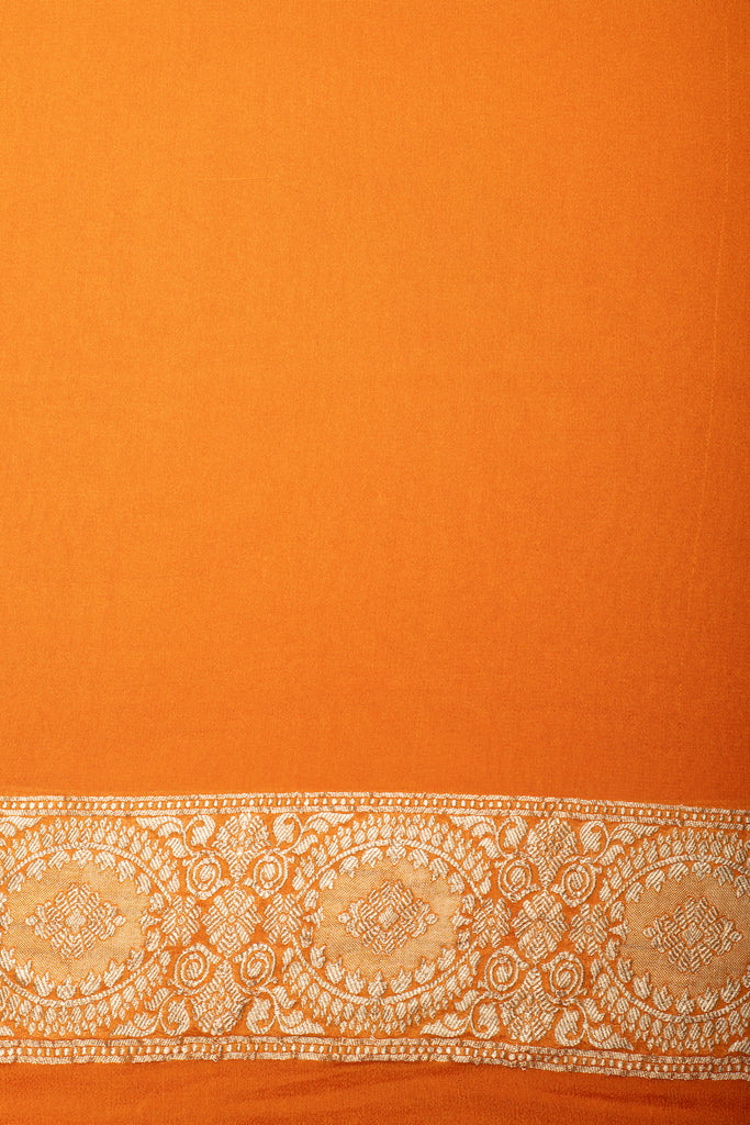 Handwoven Honey Orange Georgette Saree