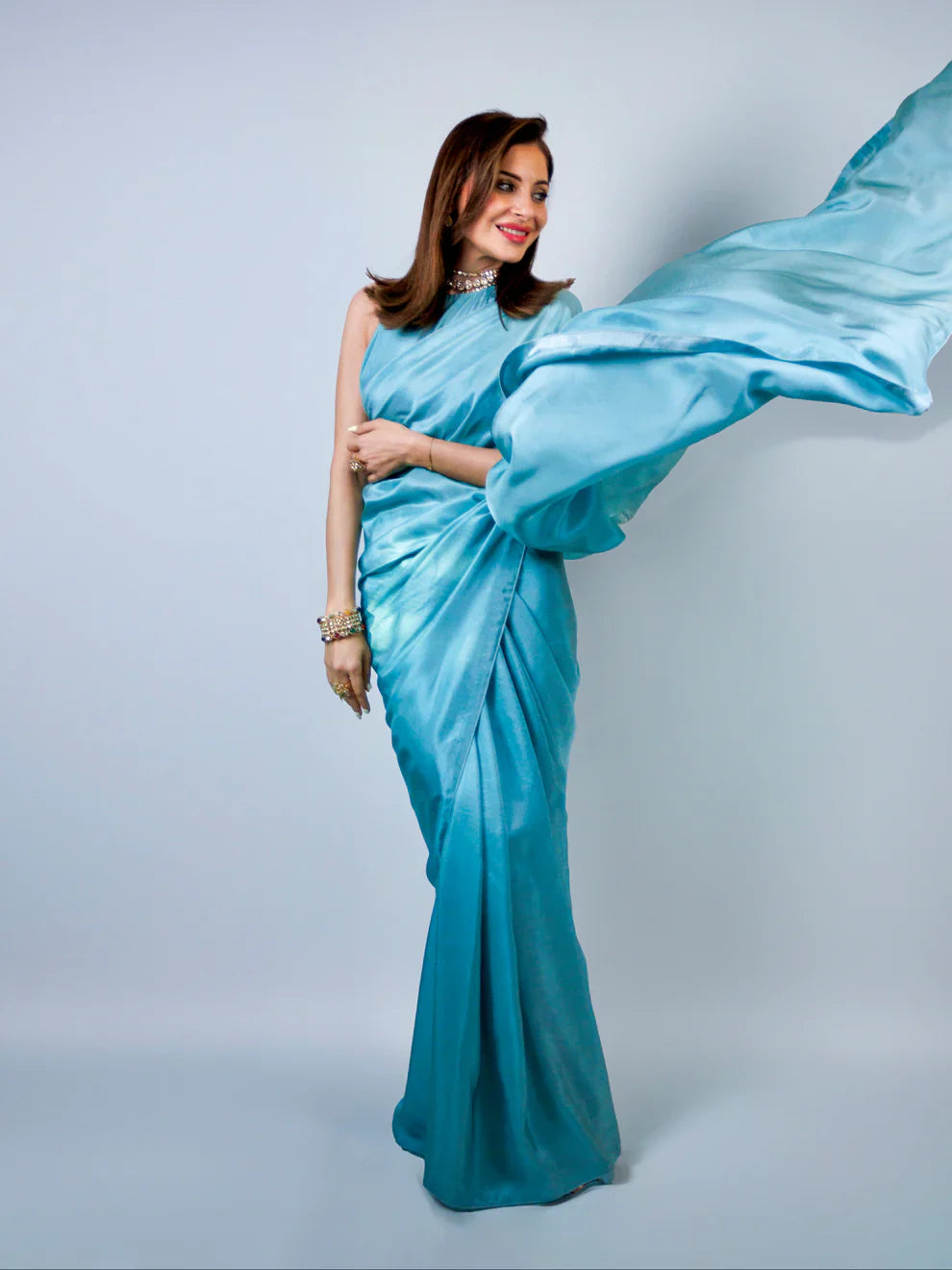 Handwoven Turquoise Blue Silk Saree