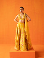 Handwoven Yellow Silk Lehenga