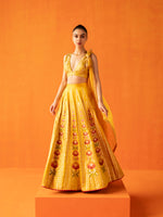 Handwoven Yellow Silk Lehenga