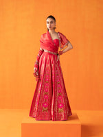 Handwoven Red Silk Lehenga