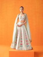 Handwoven Green Silk Lehenga