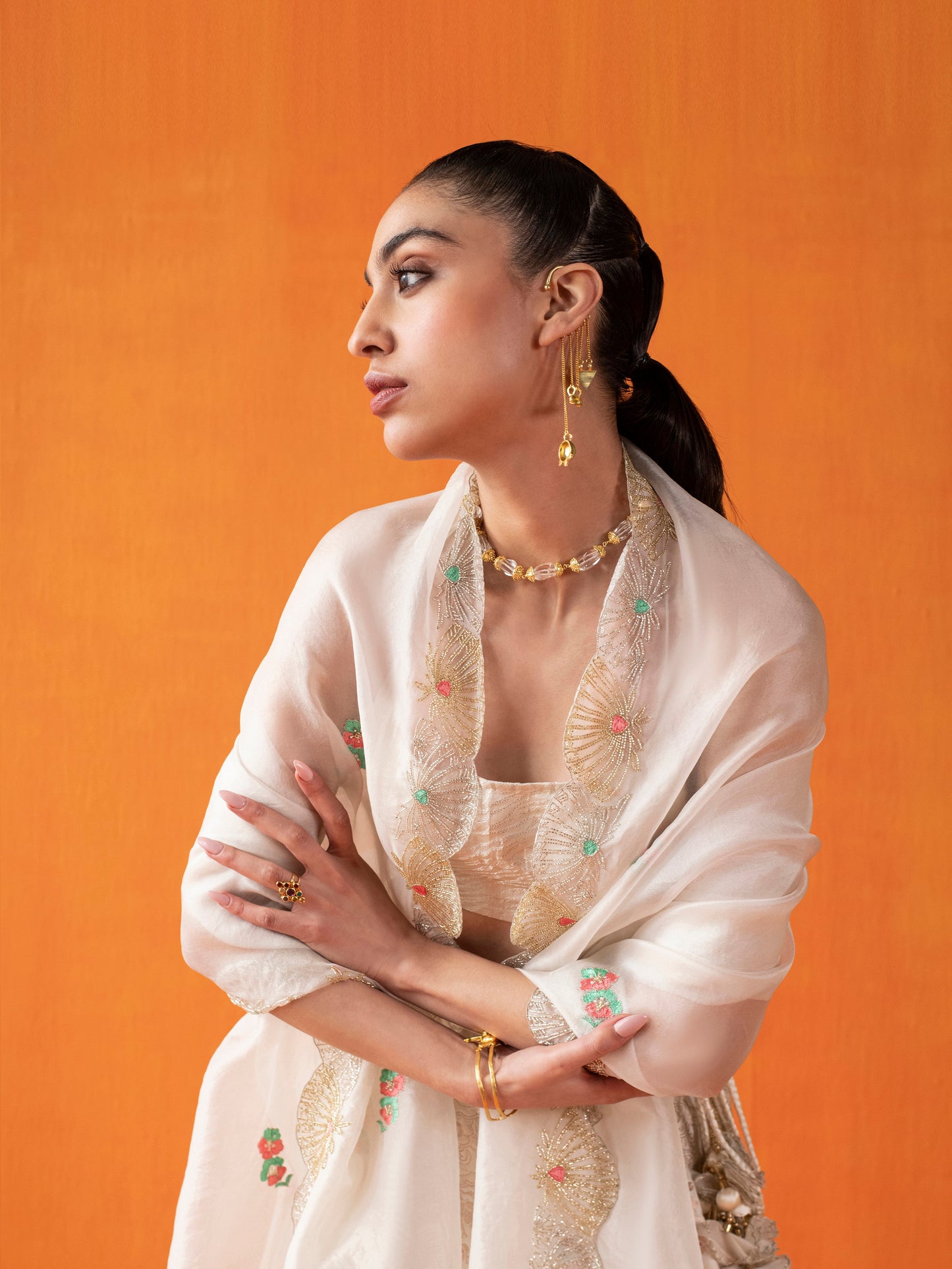 Handwoven Cream  Silk Lehenga