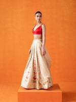 Handwoven Gold Silk Lehenga