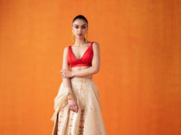 Handwoven Gold Silk Lehenga