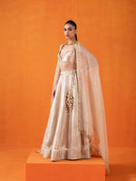 Handwoven Cream Silk Lehenga