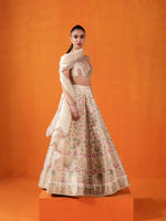 Handwoven Ivory Silk Lehenga