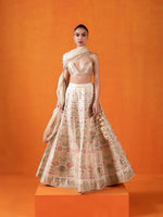 Handwoven Ivory Silk Lehenga