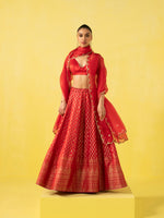 Handwoven Red Silk Lehenga