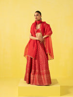 Handwoven Red Silk Lehenga