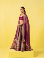 Handwoven Garnet Silk Lehenga
