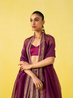 Handwoven Garnet Silk Lehenga