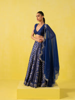 Handwoven Blue Silk Lehenga