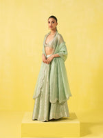 Handwoven Green Silk Lehenga