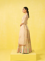 Handwoven Off White Silk Lehenga