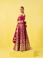 Handwoven Magenta Silk Lehenga