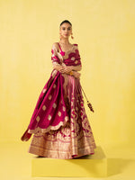 Handwoven Magenta Silk Lehenga