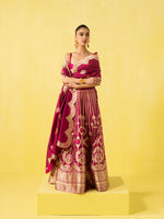 Handwoven Magenta Silk Lehenga