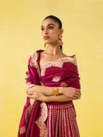 Handwoven Magenta Silk Lehenga