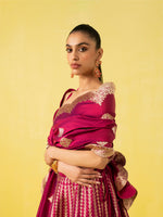 Handwoven Magenta Silk Lehenga