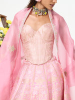 Handwoven Dusty Rose Banarasi Lehenga