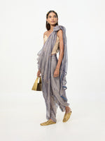 Handwoven Dusty Mauve Embroidered Tissue Saree