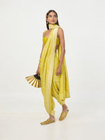 Handwoven Mustard Yellow Chiffon Saree
