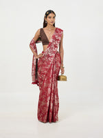 Handwoven Deep Red Tissue Saree