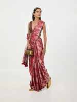 Handwoven Deep Red Tissue Saree