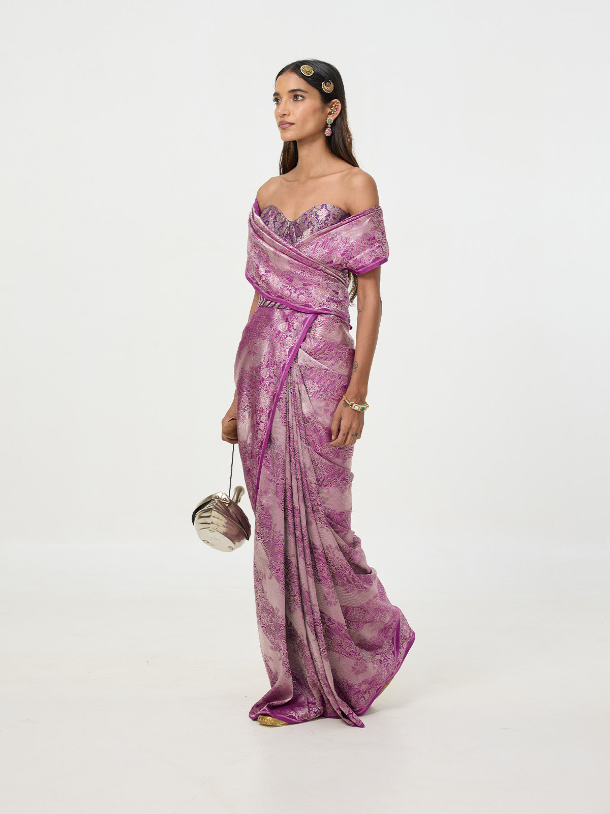 Handwoven Purple Silk Saree