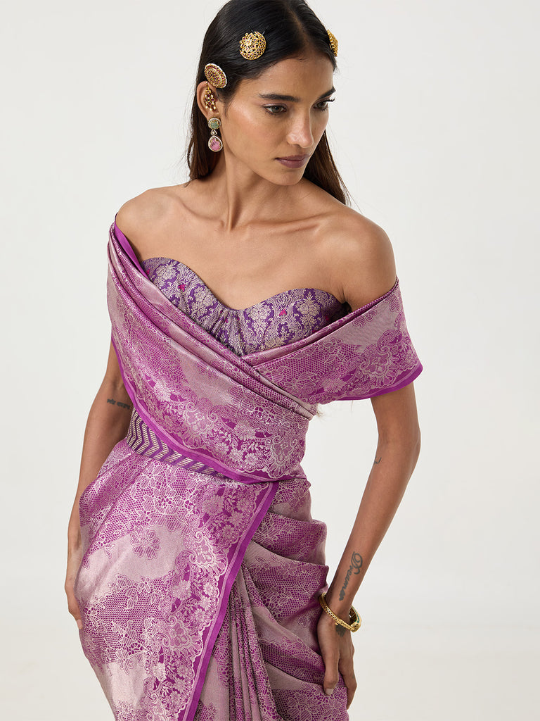 Handwoven Purple Silk Saree