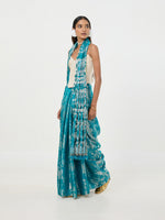 Handwoven Turquoise Blue Tissue Saree