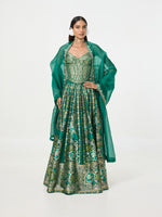 Handwoven Dark Green Banarasi Lehenga