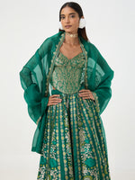 Handwoven Dark Green Banarasi Lehenga