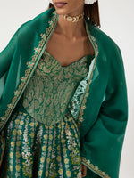 Handwoven Bottle Green Corset