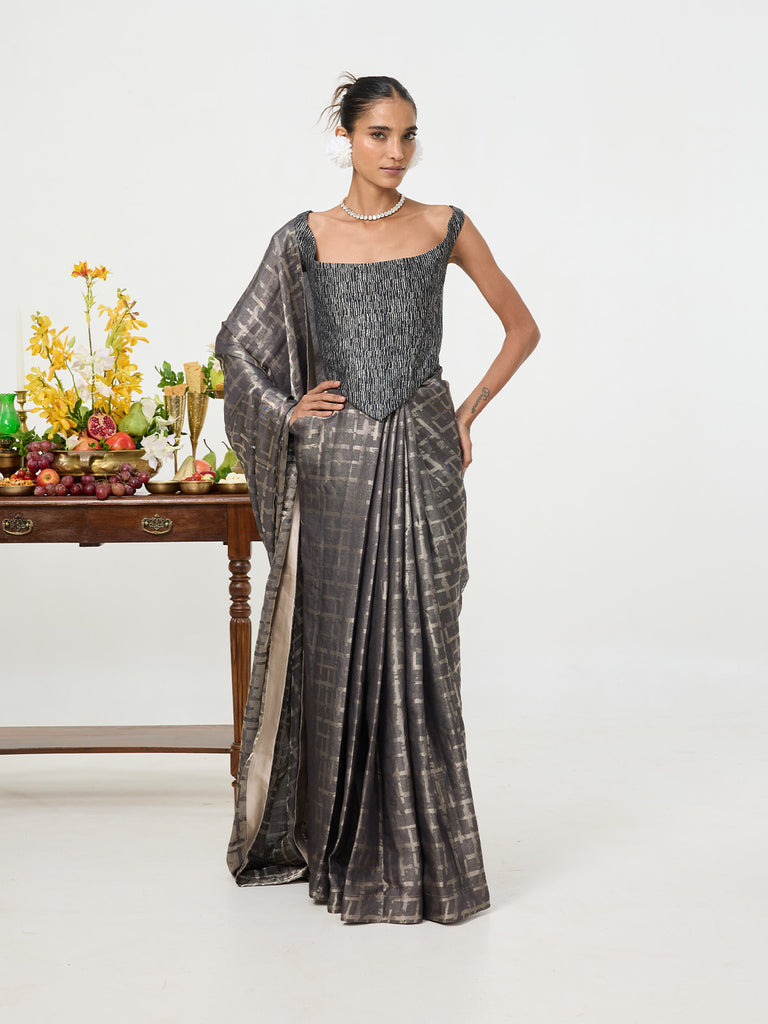 Handwoven Black Silk Saree