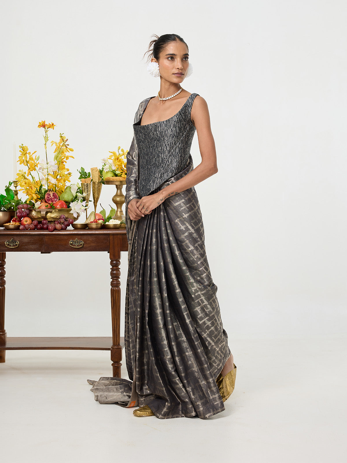 Handwoven Black Silk Saree