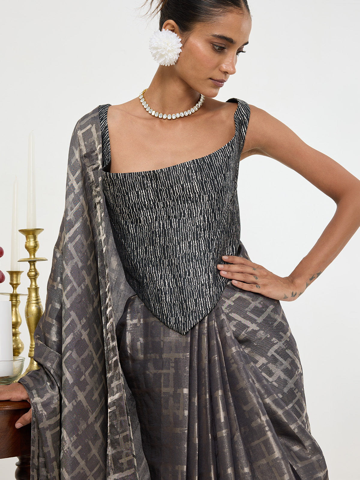 Handwoven Black Silk Saree