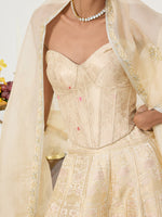Handwoven Beige Banarasi Corset
