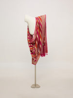 Handwoven Red & Pink Striped Dupatta