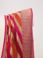 Handwoven Red & Pink Striped Dupatta